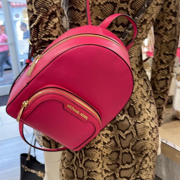 Michael Kors Ladies Backpack Bag Jaycee XS Convertible Zip Backpack Electrc Pink - Picture 8 of 16